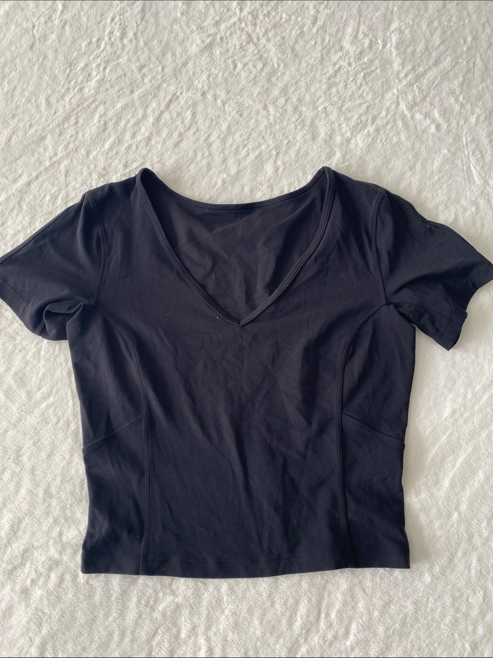 Lululemon Black V-Neck Short Sleeve Women's Top
